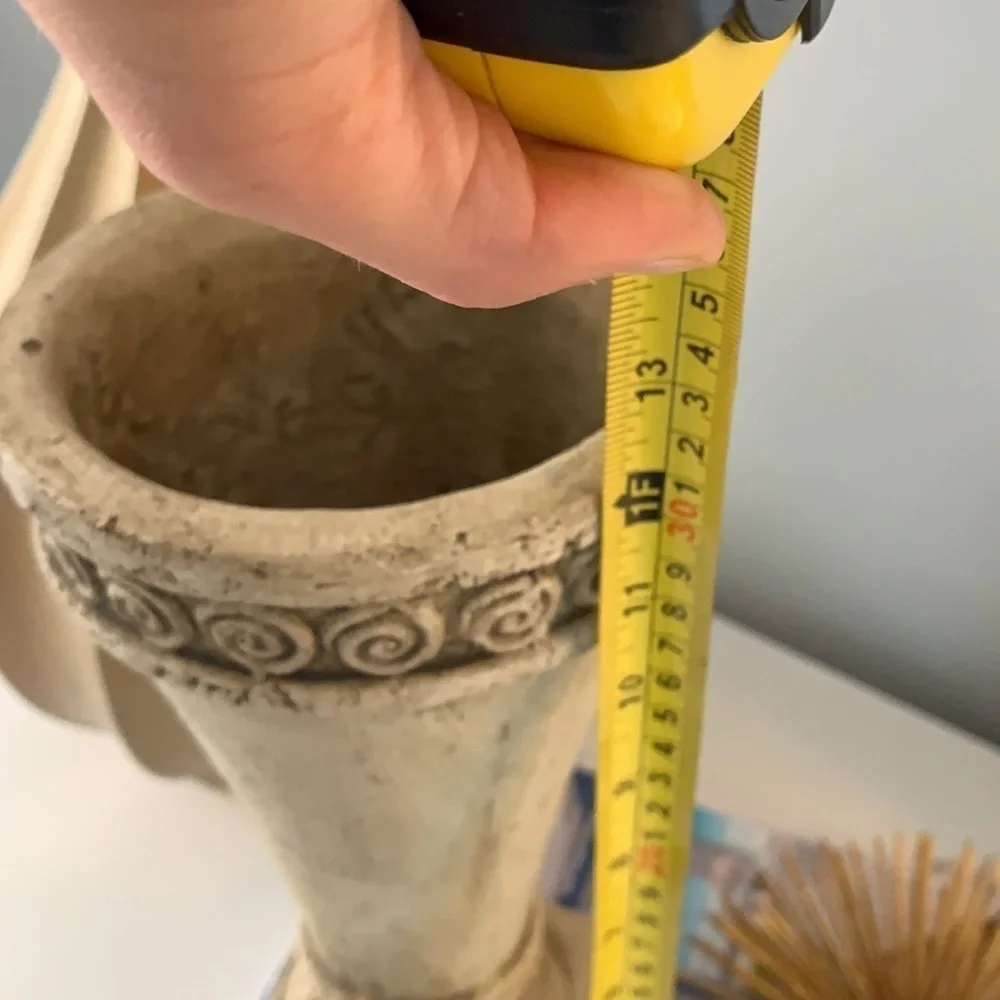 BEAUTIFUL Ornate SCROLLED‎ Cement VASE stone